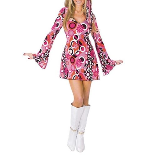 DSplay Men's Hippy 60's 70's Flower Hippie Groovy Costume