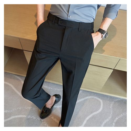 Mens black slim leg clearance trousers