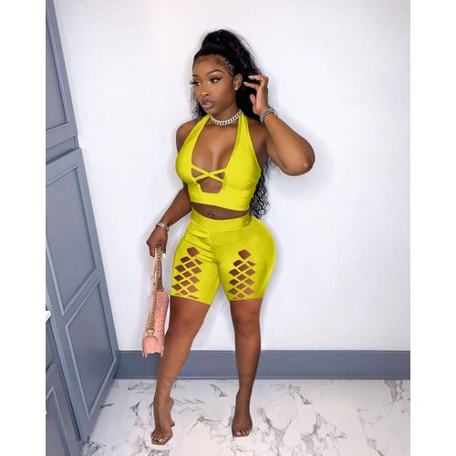 Buy Women Yellow Halter Neck Top Online At Best Price 