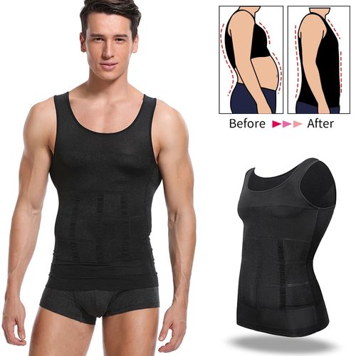 Men’s Chest Compression Shirt Slimming Abs Abdomen Body Shaper Undershirt  to Hide Gynecomastia