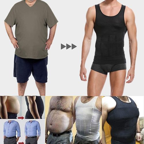 Men's Abs Abdomen Gynecomastia Compression Shapewear Workout Shirt to Hide  Boobs