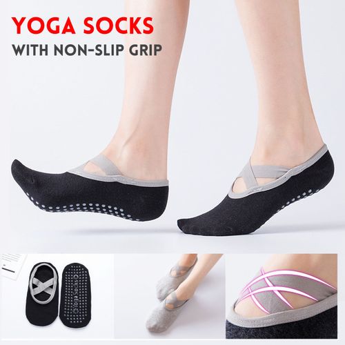 Generic Yoga Women Sports Cotton Rich Pilates Non-Slip Grip Socks