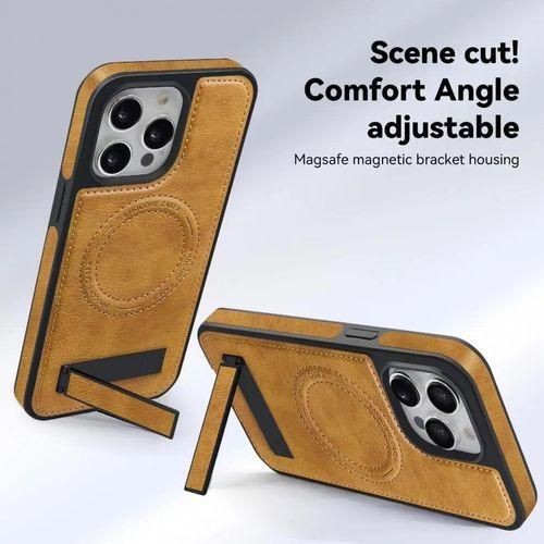 product_image_name-Generic-For Iphone 13 Pro Case With Stand, Luxury Business Genuine Leather Magsafe Magnetic Kickstand Phone Case For Iphone 13 Pro-4