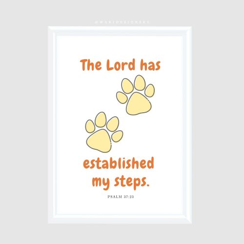 product_image_name-WaKi-The Lord Has Established My Steps White Frame A4-1