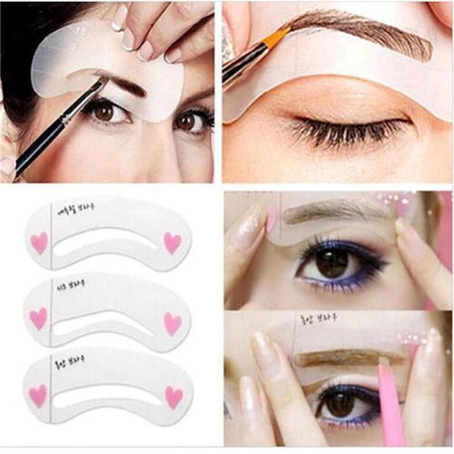 Fashion Eyebrow Shaper Stencil Set Of 3 Reusable Eyebrow Template