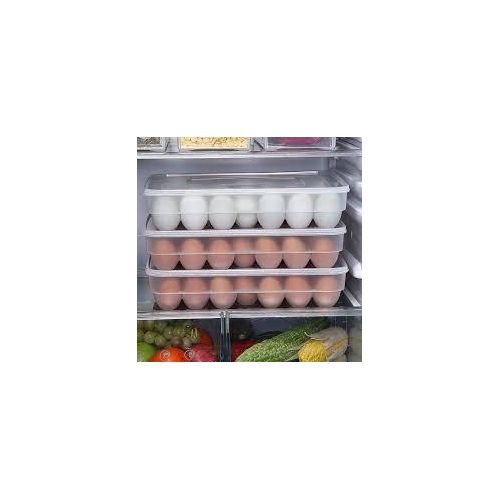 product_image_name-Generic-34-Grid Large Capacity Egg Storage Box with Lid, Stackable Refrigerator Egg Tray & Organizer for Kitchen Fresh-Keeping-8