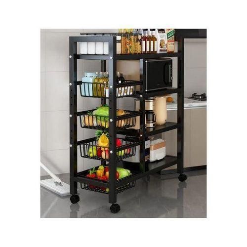product_image_name-Generic-Hot Sale Multifunctional Strong Metallic Kitchen Rack With Movable & Lockable Wheels.-2