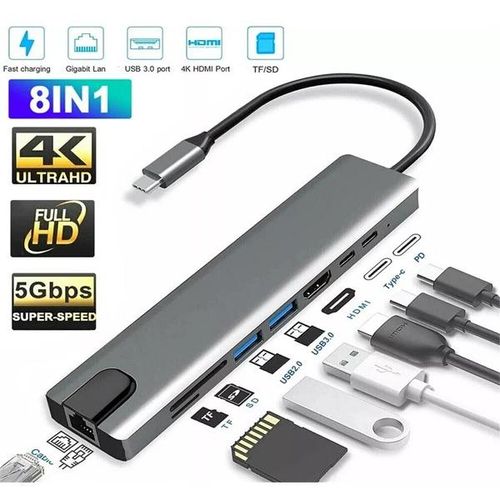 product_image_name-Generic-High-Quality Plug and Play 8 In 1USB Type C Hub 4K USB C Hub To RJ45 Ethernet Port-1