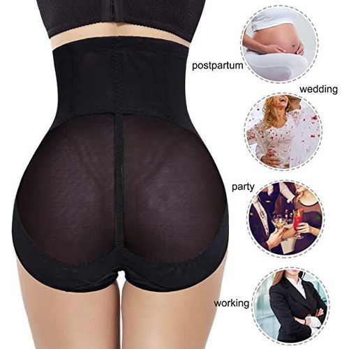 Generic Black Women Bottom Lifter Shapewear Hi-Waist Double Tummy Control Panty  Waist Trainer Body Shaper @ Best Price Online