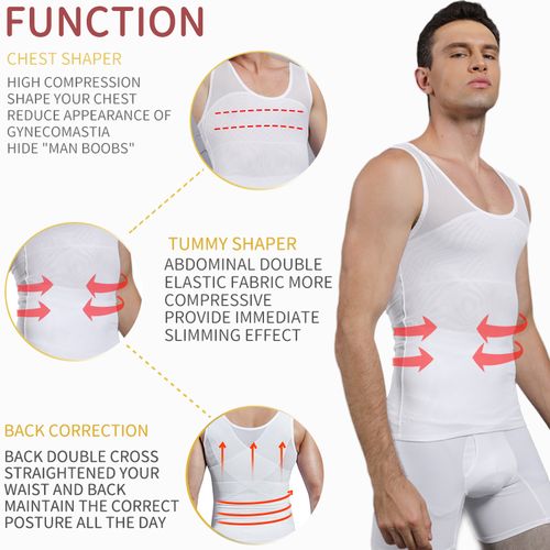 Shop Generic Mens Chest Compression Shirt Gynecomastia Vest Slimming Shirt  Body Shaper Tank Top Corset for Man Shapewear(#Style 2 Black) Online