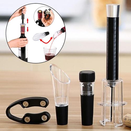 Generic Air Pressure Wine Opener Bottle Opener Vacuum Corkscrew Kit Style 1  @ Best Price Online