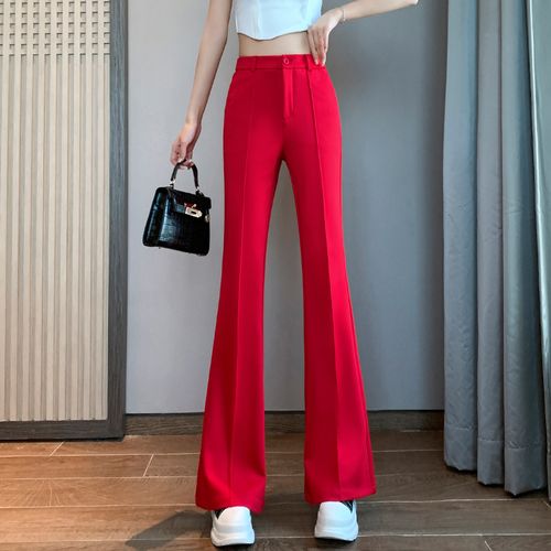 Fashion (Red)Pants Women High Waist Pantalones De Mujer Full Length Skinny  Maxi Lady Long Trousers Stretchy Bell Bottom Flare Pants Woman DOU @ Best  Price Online