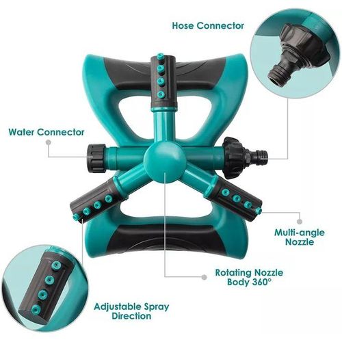 product_image_name-Generic-3 Arm 360 Degree Auto-Rotating Water Garden Sprinkler With 2 Spray Options-3