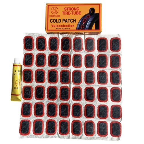Generic 48pcs Cold Patches Bicycle Strong-Tire Repair Glue Vulcanization  Road Mountain Bike Tyre Inner Tube Puncture Repair Cement Rubber Cold Patch  Glue Solution Kit M48 @ Best Price Online