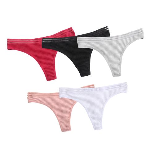 Generic 5x Womens Lace Thongs Sexy Cotton G-string Panties