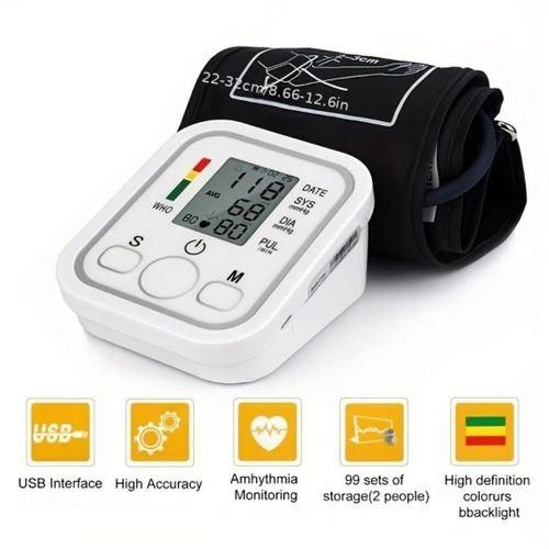 product_image_name-Generic-Electronic Digital Arm BP Blood Pressure Monitor Machine Heartbeat Pulse Meter Test Sphygmomanometer + USB cable-3