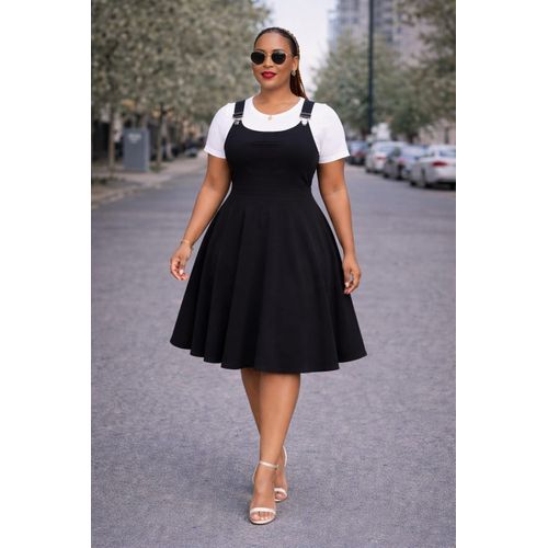 dungaree skater dress Canvas dungaree dress