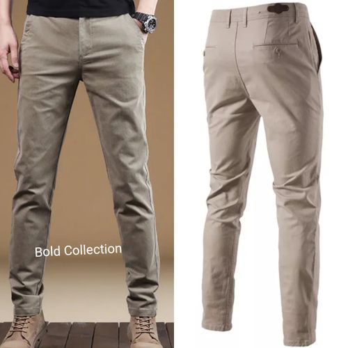Fashion Brown Soft Khaki Trouser Stretch Slim Fit Casual @ Best Price  Online