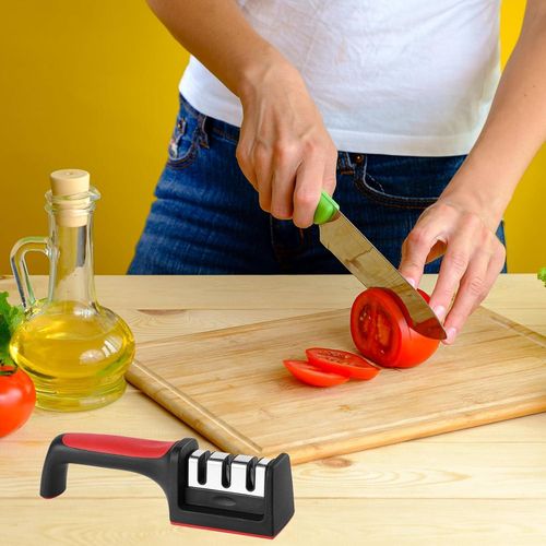 product_image_name-Generic-Professional 3-Stage Manual Kitchen Knife Sharpener with ABS and Stainless Steel Body, Ergonomic Handle, and Non-Slip Base for Straight-Edge Knives-7