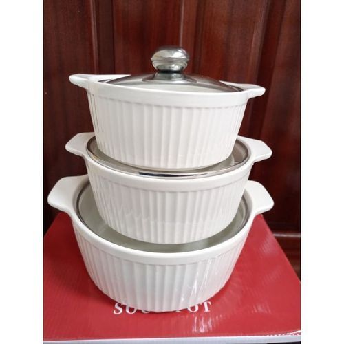 product_image_name-Generic-3 PCS Classy Ceramic Serving Bowls/casseroles-1