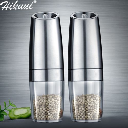 Electric Automatic Mill Pepper and Salt Grinder LED Light Peper Spice Grain  Mills Porcelain Grinding Core Mill Kitchen Tools