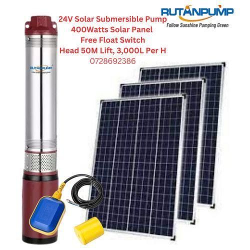 product_image_name-Generic-24V 3,000L/H 50M Head Submersible Solar Water Pump+Float Switch+Panel 400W-1