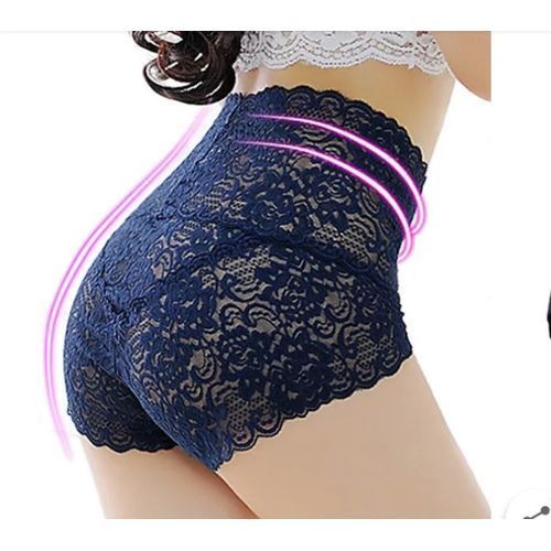 product_image_name-Fashion-3Pcs For Plus Size Women Breathtaking Laced Highwaist Panty-1