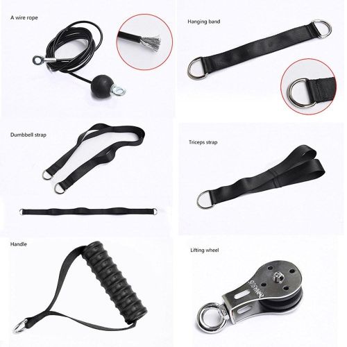Fitness diy pulley cable machine system biceps clearance triceps arm blaster hand strength gym equipment