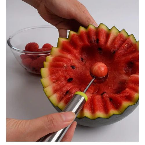 product_image_name-Generic-8 in 1 Multifunctional Fruit Slicer, Stainless Steel Fruit Cutter Set with Watermelon Carving Knife, Melon Baller, Peelers, Forks and Cutting Board for Easy Fruit Preparation and Kitchen Organization-6