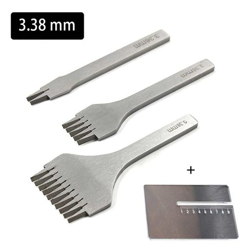 Leather Stitching Punch Aid Plate Stainless Steel Punch Aid Pulling Plate  with Handle for DIY Leather