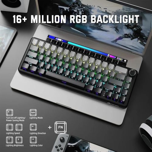 product_image_name-ATTACK SHARK-X66 Tri-mode Gasket Mechanical Keyboard, 60% ANSI Layout, Hot-swap, 5 Layer Foams, Linear Switch, RGB, Programming-4