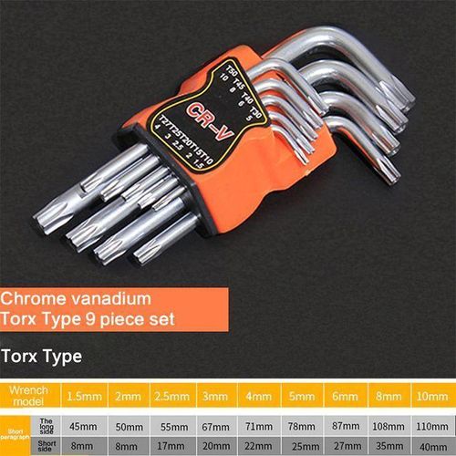 product_image_name-Generic-Torx Allen Key Wrench Set With Hole T10-T50 9PCs-1