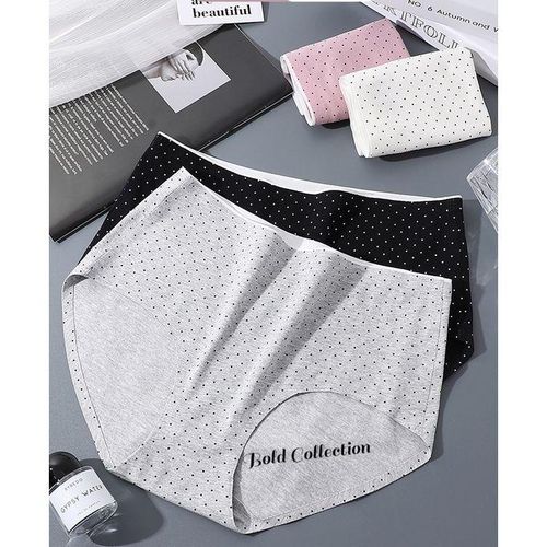 product_image_name-Fashion-3 Pieces Beautiful Flowered Cotton Seamless Ladies Panties - Assorted Colors-2