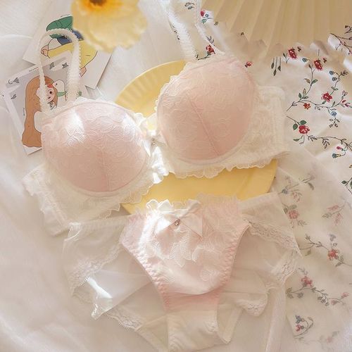 Sweet Cute Push Up Lingerie Plus Size Lolita Bra And Panty Set