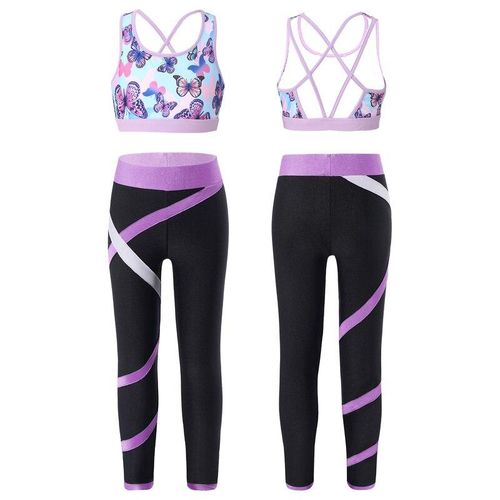 Fashion Kids Clothes girls Sport sets Yoga Tracksuits Girls Clothing  Sleeveless Gym Crop Top child High Waist Fitness Gym Leggings Pants @ Best  Price Online
