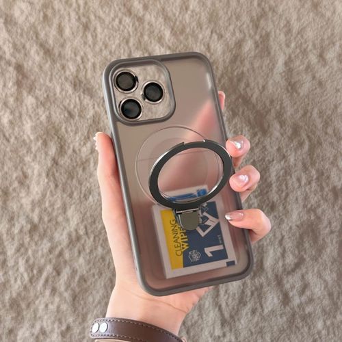 product_image_name-Generic-Matte Clear Magnetic Case (MagSafe) + Free Camera Lens Protector for iPhone 14 Pro - Grey-3