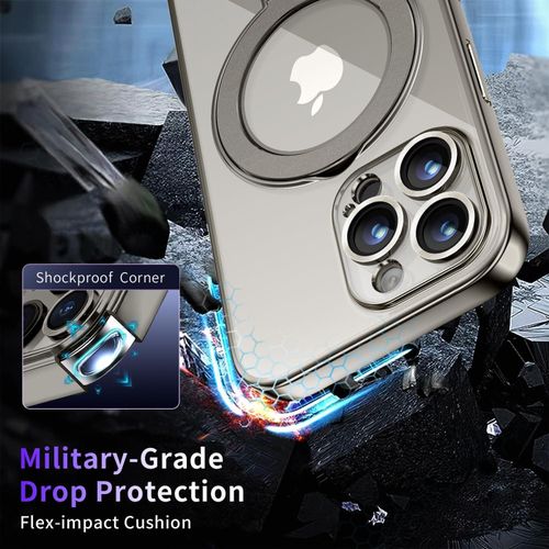 product_image_name-Generic-Matte Clear Magnetic Case (MagSafe) + Free Camera Lens Protector for iPhone 14 Pro - Grey-7