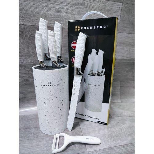 product_image_name-EDENBERG-7pcs High Quality Knife Set black and white-2