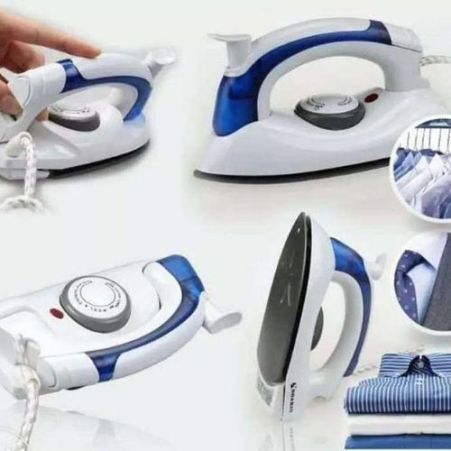 product_image_name-Generic-Foldable Electrical Steam Travel Iron Box - White/Blue.-3