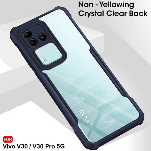 product_image_name-Xundd-Vivo V30 Phone Case, Airbag Shockproof Bumper Shell with Transparent Acrylic Back & TPU Buffer for Second Device-3