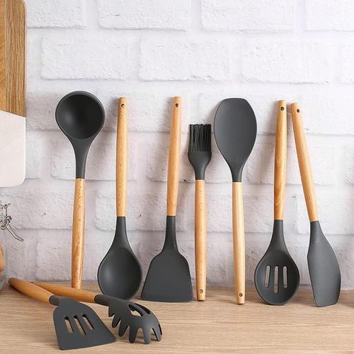 product_image_name-Generic-12pcs cutlery set, spoon + spatula set - black-7