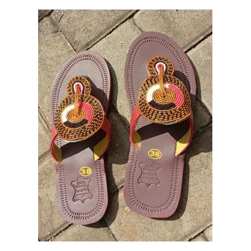 product_image_name-Fashion-Masai Flat Leather Sandals-1