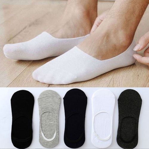 Generic Socks for Men Ankle Cut Short No Show Low Cotton Black White  Multipack Non-slip Silicone Summer Breathable Invisible 5pair /Lot @ Best  Price Online