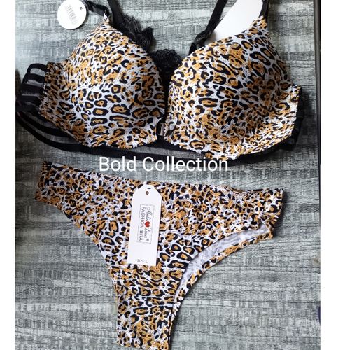 Women Leopard Bra Set Fahion Sexy Lingerie Low Waist Panties