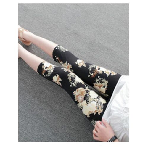 Fashion Workout Leggings Mujer Print Capris Women High-Big Yellow Flower @  Best Price Online