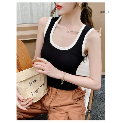 Sport Fashion (e White Black)knitted Camis For Woman Tops For Women Stripes  Crop Tops Built In Bra Spaghetti Strap Camisole Female Tank 2022  Droppshipping WEF @ Best Price Online