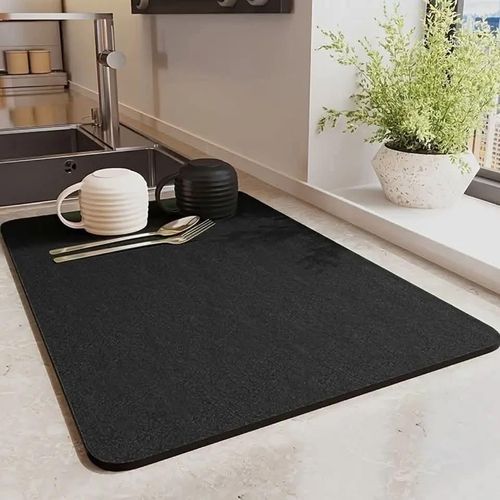 product_image_name-Un Branded-Black Super absorbent Nonslip Drain  dish drying  mat-1