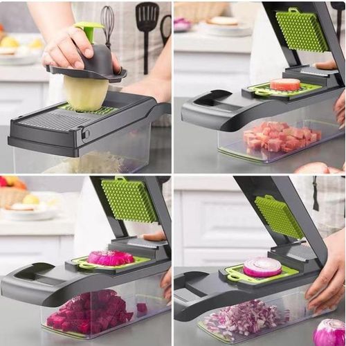 product_image_name-Generic-14-in-1 Multifunctional Vegetable Chopper - Professional Salad Slicer & Dicer-2