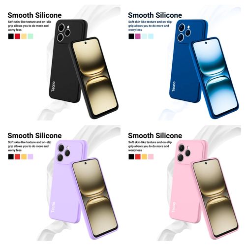 product_image_name-Tecno- Spark 40 Original Liquid silicone Phone Case/Cover available in Black,Blue ,Light Purple(Lilac) & Pink-5