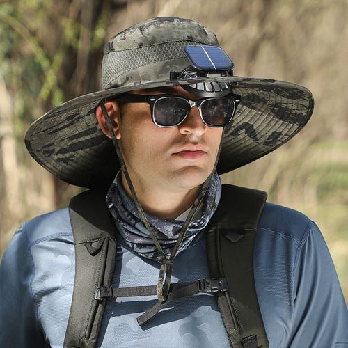 Generic Hat With 1 Fan, Solar + USB Charging, Sunshade, Quick